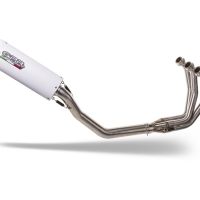 Pot echappement compatible avec Triumph Daytona 660 2023-2025, Albus Ceramic, Homologué et légal, système d'échappement complet, avec db killer amovible 