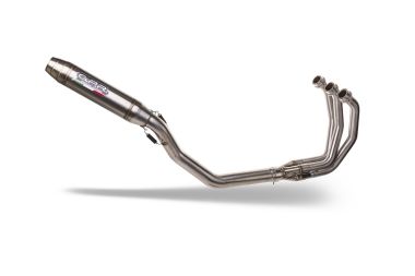 Pot echappement compatible avec Triumph Tiger Sport 660 2022-2024, Deeptone Inox, Pot échappement complet, non légal pour les pays de l'UE, avec db killer amovible 