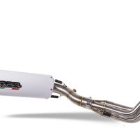 Pot echappement compatible avec Yamaha Mt-09 Tracer 900 2015-2016, Albus Ceramic, Homologué et légal, système d'échappement complet, avec db killer amovible 