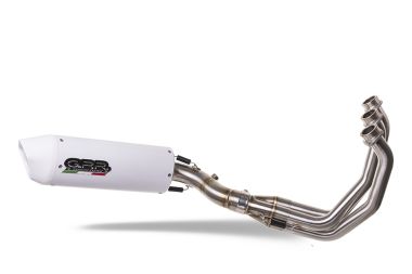 Pot echappement compatible avec Yamaha Mt-09 2014-2016, Albus Ceramic, Homologué et légal, système d'échappement complet, avec db killer amovible 