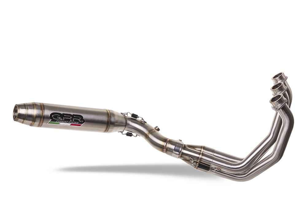 Pot echappement compatible avec Triumph Tiger Sport 660 2022-2024, Deeptone Inox, Pot échappement complet, non légal pour les pays de l'UE, avec db killer amovible 