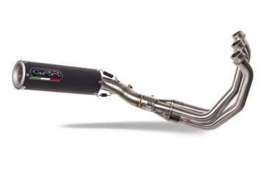 Pot echappement compatible avec Triumph Tiger Sport 660 2022-2024, M3 Black Titanium, Pot échappement complet, non légal pour les pays de l'UE, avec db killer amovible 