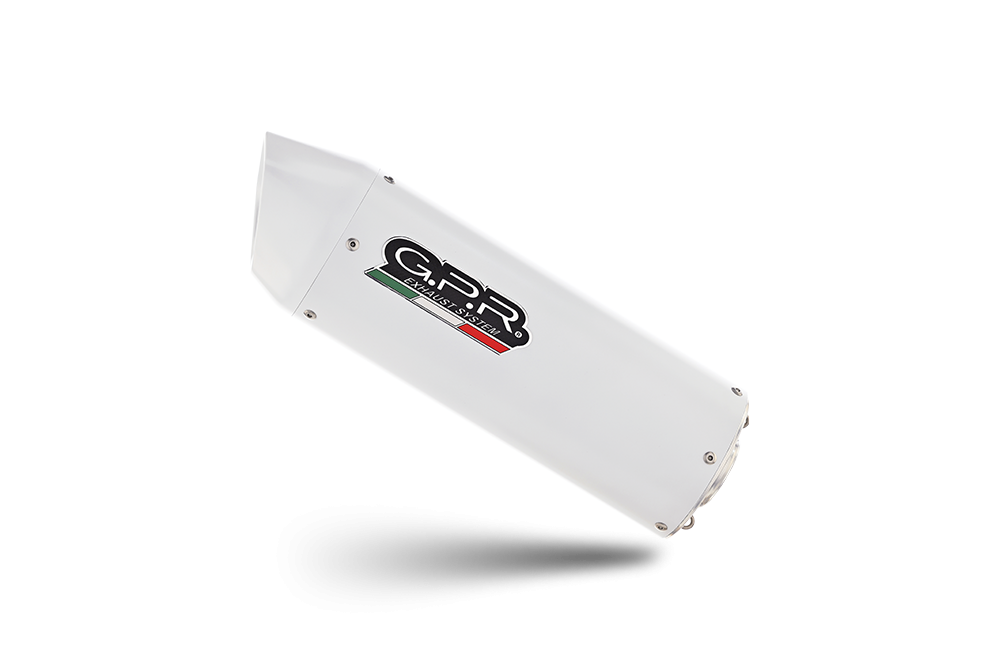 Pot echappement compatible avec Triumph Daytona 660 2023-2025, Albus Ceramic, Homologué et légal, système d'échappement complet, avec db killer amovible 