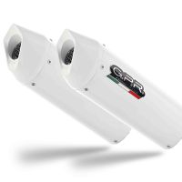 Pot echappement compatible avec Hyosung Comet 650 Gt - R 2004-2016, Albus Ceramic, Silencieux d'échappement, homologué, montage avec bride spécifique (bolt-on), avec db killer amovible 