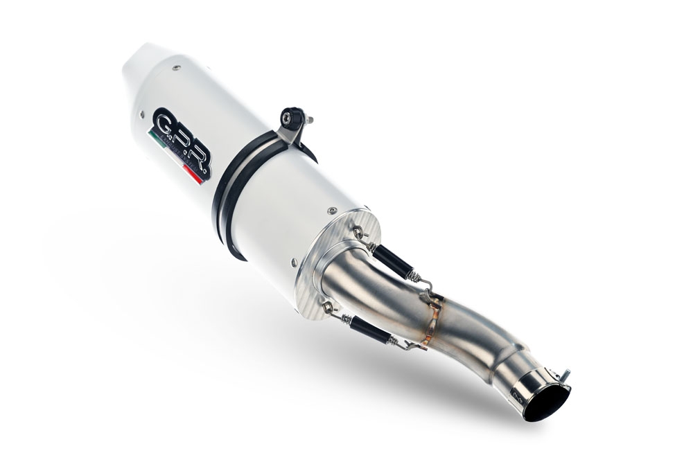 Pot echappement compatible avec Yamaha Mt-07 2014-2016, Albus Ceramic, Homologué et légal, système d'échappement complet, avec db killer amovible 