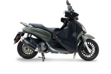 Pot echappement compatible avec Piaggio Beverly 300 I.E. ABS - S - Police 2016-2020, Furore-X Scooter, Homologué et légal, système d'échappement complet, avec db killer amovible 