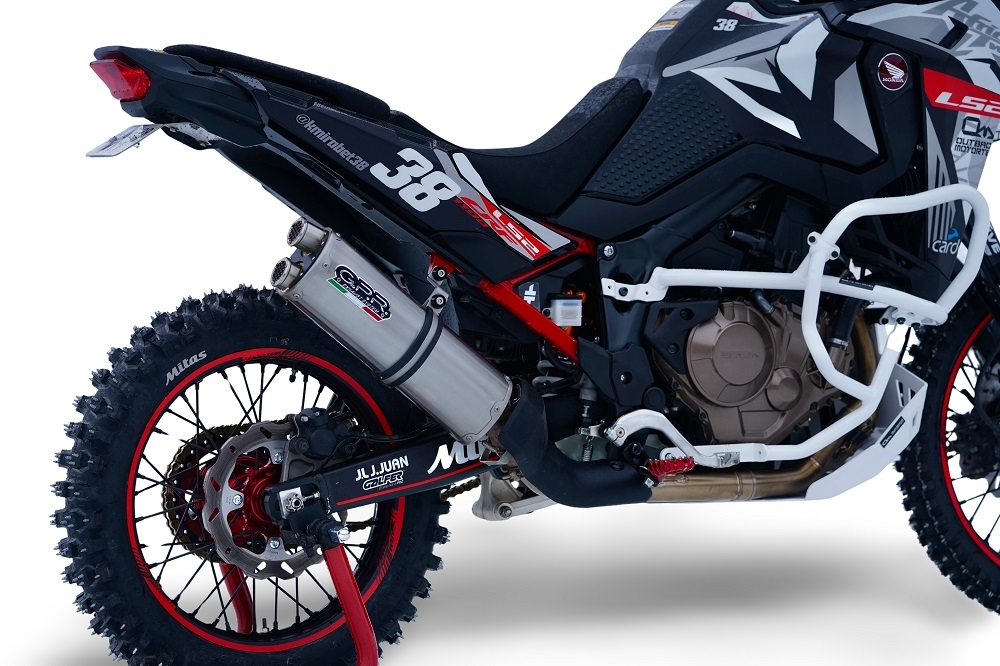 Pot echappement compatible avec Honda Crf 1100 L Africa Twin 2020-2025, Dual Inox, Échappement légal, homologué,silencieux avec db killer amovible et tuyau de liaison spécifique 