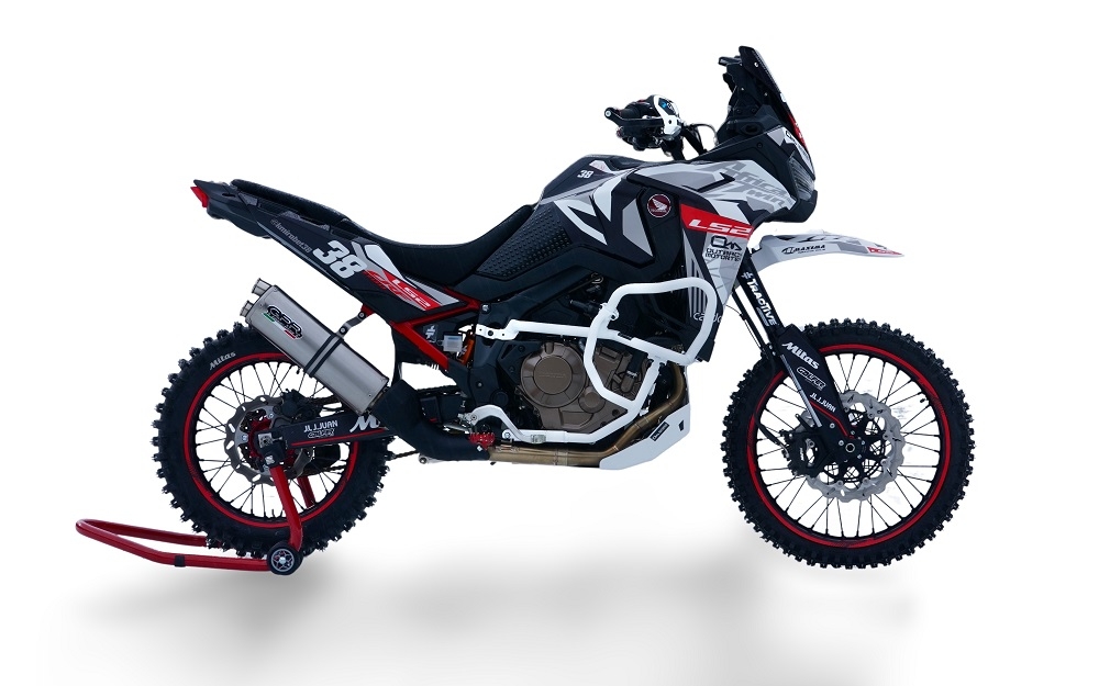 Pot echappement compatible avec Honda Crf 1100 L Africa Twin 2020-2025, Dual Inox, Échappement légal, homologué,silencieux avec db killer amovible et tuyau de liaison spécifique 