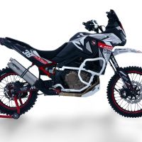 Pot echappement compatible avec Honda Crf 1100 L Africa Twin 2020-2025, Dual Inox, Échappement légal, homologué,silencieux avec db killer amovible et tuyau de liaison spécifique 