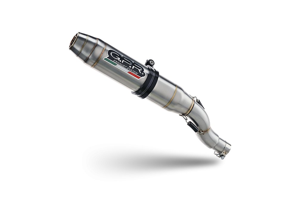Pot echappement compatible avec Triumph Scrambler 900 2006-2014, Deeptone Inox, Paire de pot d'échappement homologuées, livrées avec db killer amovible et raccords spécifiques 