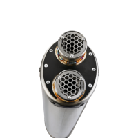 Pot echappement compatible avec Triumph Tiger 900 GT / Pro / Rally Pro 2024-2025, Dual Inox, Échappement légal, homologué,silencieux avec db killer amovible et tuyau de liaison spécifique 