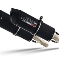 Pot echappement compatible avec Aprilia Pegaso 3 650 -Pegaso i.e. 1997-2000, Furore Nero, Paire de pot d'échappement homologuées, livrées avec db killer amovible et raccords spécifiques 