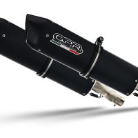 Pot echappement compatible avec Aprilia Etv Caponord 1000 Rally 2001-2007, Furore Nero, Paire de pot d'échappement homologuées, livrées avec db killer amovible et raccords spécifiques 