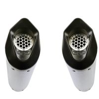 Pot echappement compatible avec Aprilia Shiver 900 2017-2020, Furore Evo4 Nero, Paire de pot d'échappement homologuées, livrées avec db killer amovible et raccords spécifiques 