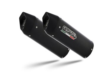 Pot echappement compatible avec Bmw K 1600 Gt 2017-2021, Furore Evo4 Nero, Paire de pot d'échappement homologuées, livrées avec db killer amovible et raccords spécifiques 