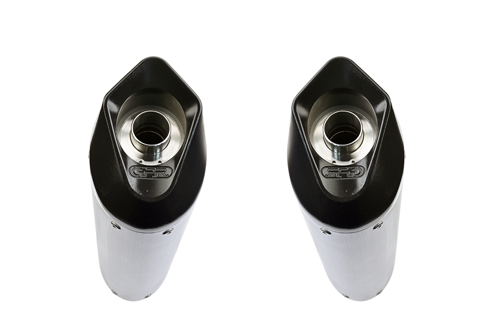 Pot echappement compatible avec Triumph Speed Triple 1050 2005-2010, Furore Nero, Paire de pot d'échappement homologuées, livrées avec db killer amovible et raccords spécifiques 