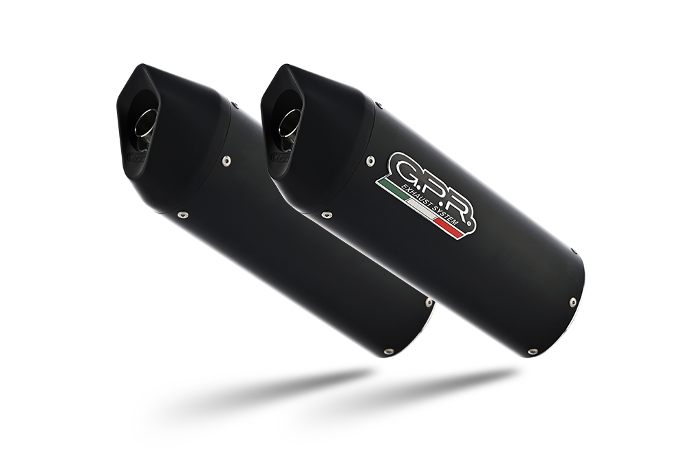 Pot echappement compatible avec Triumph Speed Triple 1050 2005-2010, Furore Nero, Paire de pot d'échappement homologuées, livrées avec db killer amovible et raccords spécifiques 