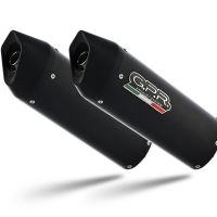 Pot echappement compatible avec Triumph Speed Triple 1050 2005-2010, Furore Nero, Paire de pot d'échappement homologuées, livrées avec db killer amovible et raccords spécifiques 