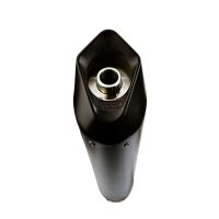 Pot echappement compatible avec Aprilia Leonardo 125 1996-2006, Furore Nero, Pot d'échappement complet racing, compris de collecteur et db killer amovible, sans homologation 