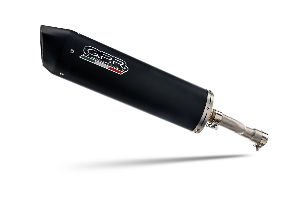 Pot echappement compatible avec Kymco Agility 200 - I.E. R16 - Plus 2015-2017, Furore Nero, Pot d'échappement complet racing, compris de collecteur et db killer amovible, sans homologation 