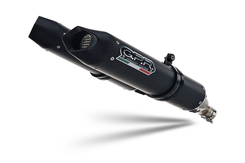 Pot echappement compatible avec Aprilia Shiver 900 2017-2020, Furore Evo4 Nero, Paire de pot d'échappement homologuées, livrées avec db killer amovible et raccords spécifiques 