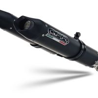 Pot echappement compatible avec Aprilia Dorsoduro 1200 2011-2016, Furore Evo4 Nero, Paire de pot d'échappement homologuées, livrées avec db killer amovible et raccords spécifiques 
