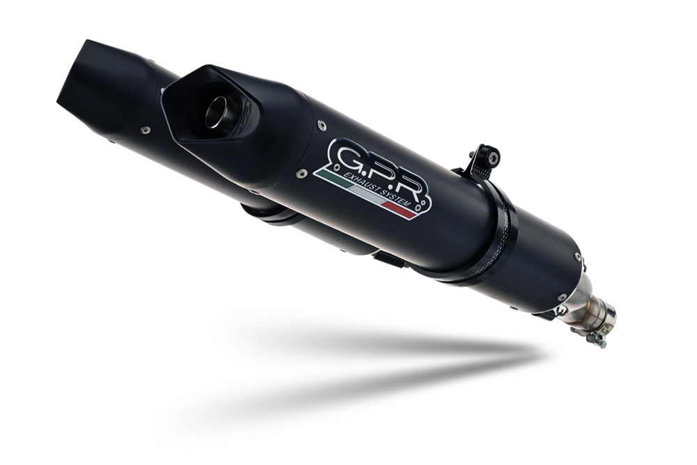 Pot echappement compatible avec Aprilia Dorsoduro 750 2008-2016, Furore Nero, Paire de pot d'échappement homologuées, livrées avec db killer amovible et raccords spécifiques 