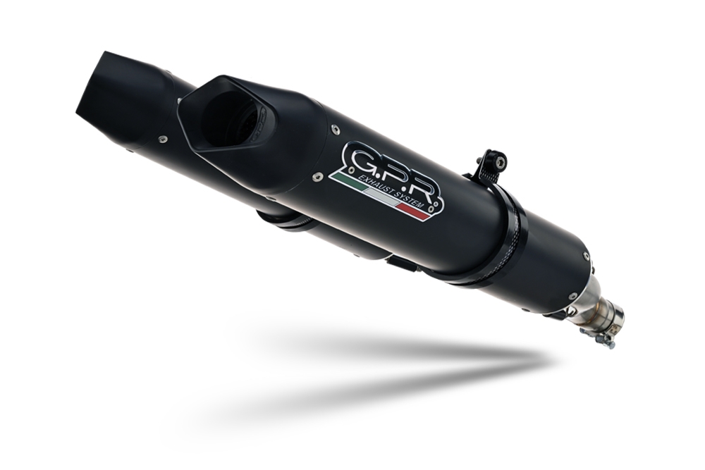 Pot echappement compatible avec Aprilia Dorsoduro 750 2008-2016, Furore Nero, Double pot échappement racing, avec les tuyaux de liaison, article sans homologation 