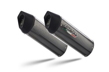 Pot echappement compatible avec Bmw K 1600 Gt 2017-2021, Furore Evo4 Poppy, Paire de pot d'échappement homologuées, livrées avec db killer amovible et raccords spécifiques 