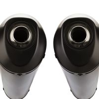 Pot echappement compatible avec Yamaha Bt Bulldog 1100 2002-2007, Ghisa , Paire de pot d'échappement homologuées, livrées avec db killer amovible et raccords spécifiques 