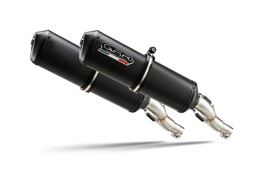 Pot echappement compatible avec Yamaha Bt Bulldog 1100 2002-2007, Ghisa , Paire de pot d'échappement homologuées, livrées avec db killer amovible et raccords spécifiques 