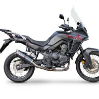 Pot echappement compatible avec Honda XL750 TRANSALP 750 2023-2025, Dual Poppy, Échappement légal, homologué,silencieux avec db killer amovible et tuyau de liaison spécifique 