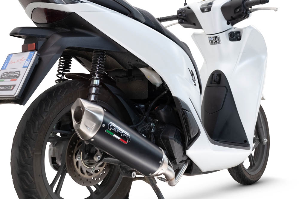 Pot echappement compatible avec Honda SH 125 2024-2025, Furore-X Scooter, Silencieux homologué pour bruit, échappement complet avec catalyseur et db killer 