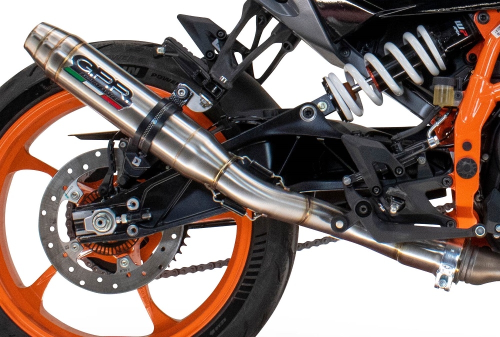 Pot echappement compatible avec Husqvarna Svartpilen 125 2024-2025, Deeptone Inox, Échappement légal, homologué,silencieux avec db killer amovible et tuyau de liaison spécifique 