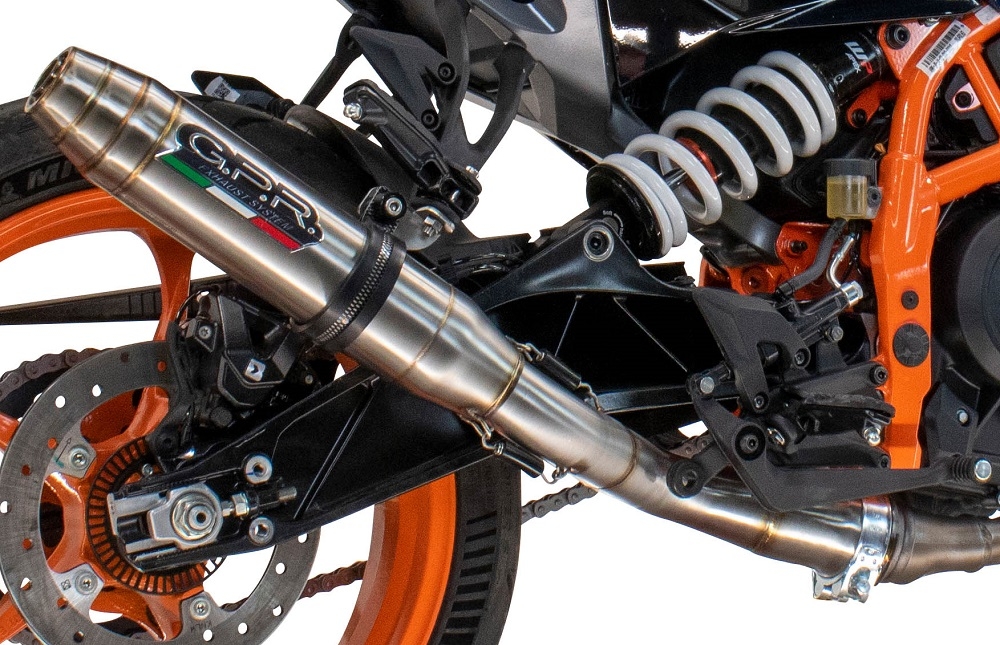 Pot echappement compatible avec Husqvarna Svartpilen 125 2024-2025, Deeptone Inox, Échappement légal, homologué,silencieux avec db killer amovible et tuyau de liaison spécifique 