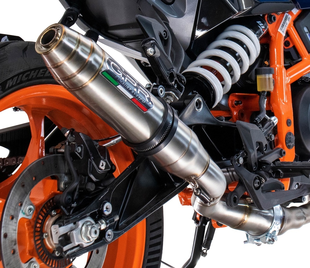 Pot echappement compatible avec Husqvarna Svartpilen 125 2024-2025, Deeptone Inox, Échappement légal, homologué,silencieux avec db killer amovible et tuyau de liaison spécifique 