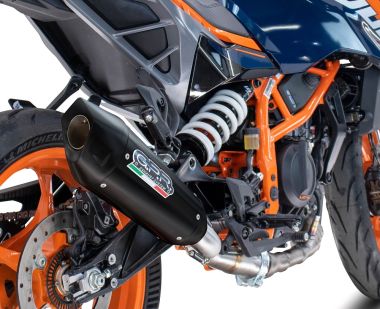Pot echappement compatible avec Husqvarna Svartpilen 125 2024-2025, GP-Revo Black Titanium, Échappement légal, homologué,silencieux avec db killer amovible et tuyau de liaison spécifique 