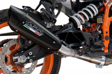 Pot echappement compatible avec Ducati Multistrada 1260 2018-2020, GP-Revo Black Titanium, Échappement légal, homologué,silencieux avec db killer amovible et tuyau de liaison spécifique 