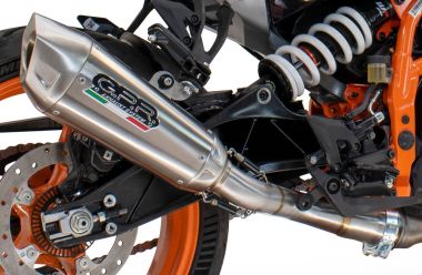 Pot echappement compatible avec Husqvarna Vitpilen 125 2024-2025, GP-Revo Titanium, Échappement légal, homologué,silencieux avec db killer amovible et tuyau de liaison spécifique 