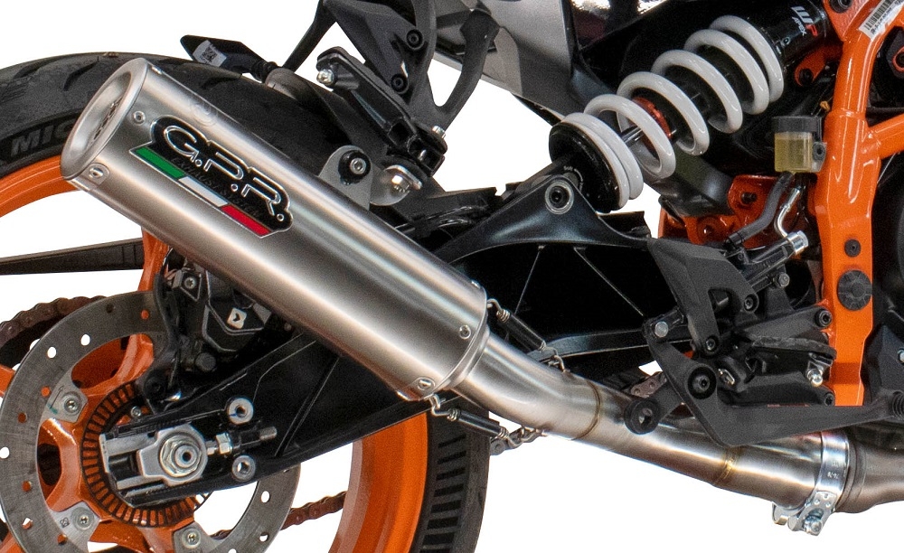Pot echappement compatible avec Husqvarna Vitpilen 125 2024-2025, M3 Inox , Échappement légal, homologué,silencieux avec db killer amovible et tuyau de liaison spécifique 