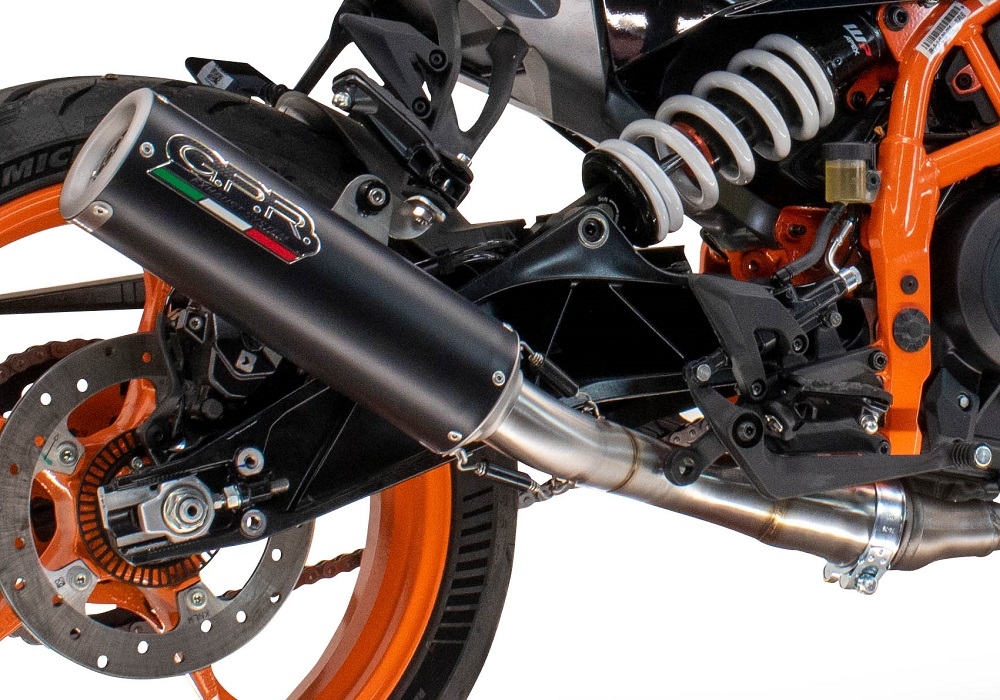 Pot echappement compatible avec Husqvarna Vitpilen 250 2024-2025, M3 Black Titanium, Échappement légal, homologué,silencieux avec db killer amovible et tuyau de liaison spécifique 