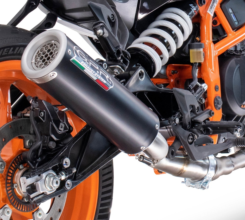 Pot echappement compatible avec Husqvarna Vitpilen 250 2024-2025, M3 Black Titanium, Échappement légal, homologué,silencieux avec db killer amovible et tuyau de liaison spécifique 
