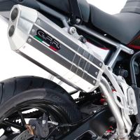 Pot echappement compatible avec Aprilia Caponord 1200 2013-2016, Hyper Sonic Inox, Échappement légal, homologué,silencieux avec db killer amovible et tuyau de liaison spécifique 