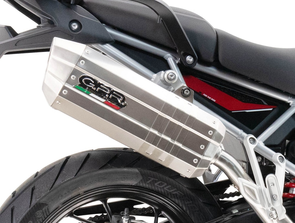 Pot echappement compatible avec Aprilia Caponord 1200 2013-2016, Hyper Sonic Inox, Échappement légal, homologué,silencieux avec db killer amovible et tuyau de liaison spécifique 