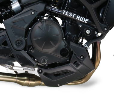 Pot echappement compatible avec Kawasaki Ninja 650 2023-2025, GP-Revo Black Titanium, Pot échappement complet racing, sans homologation, avec db killer amovible 