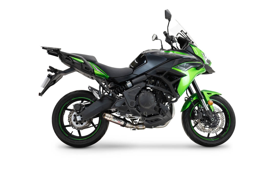 Pot echappement compatible avec Kawasaki Versys 650 2023-2025, Deeptone Inox, Pot echappement racing, ligne complet, fourni avec collecteur spécifique, article sans homologation 