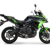 Pot echappement compatible avec Kawasaki Versys 650 2023-2025, GP-Revo Black Titanium, Pot échappement complet racing, sans homologation, avec db killer amovible 