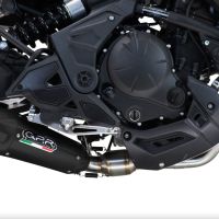 Pot echappement compatible avec Kawasaki Versys 650 2023-2025, GP-Revo Black Titanium, Pot échappement complet racing, sans homologation, avec db killer amovible 