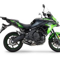 Pot echappement compatible avec Kawasaki Versys 650 2023-2025, M3 Black Titanium, Pot d'échappement complet racing, compris de collecteur et db killer amovible, sans homologation 