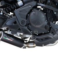 Pot echappement compatible avec Kawasaki Versys 650 2023-2025, M3 Black Titanium, Pot d'échappement complet racing, compris de collecteur et db killer amovible, sans homologation 